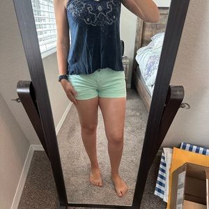 Minty colored shorts